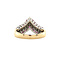vintage Gouden ring met  robijn en diamant 14 krt