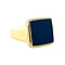 vintage Gouden zegelring met blauwe laagsteen 14 krt