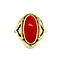 vintage Gouden ring met bloedkoraal 14 krt