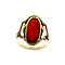 vintage Gouden ring met bloedkoraal 14 krt