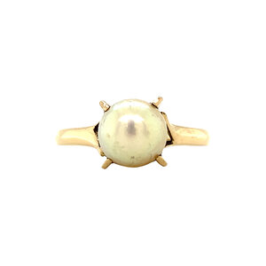 Gold ring with pearl 18 kt