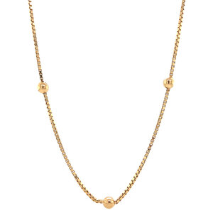 Golden beads Venetian necklace 18 kt
