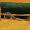 vintage Gouden tennisracket broche met diamant 14 krt