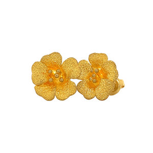 Gold flower ear studs 22 krt