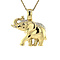 vintage Gouden olifant hanger met diamant 14 krt