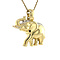 vintage Gouden olifant hanger met diamant 14 krt