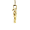 vintage Gouden olifant hanger met diamant 14 krt