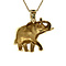 vintage Gouden olifant hanger met diamant 14 krt