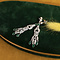 vintage Platina oorhangers met smaragd en diamant 950