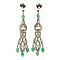 vintage Platina oorhangers met smaragd en diamant 950