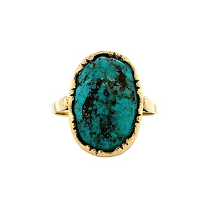 Gouden ring met turkoois 14 krt