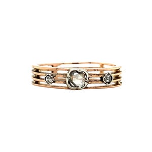 Rose gold ring with rose-cut diamond 18 ct/835