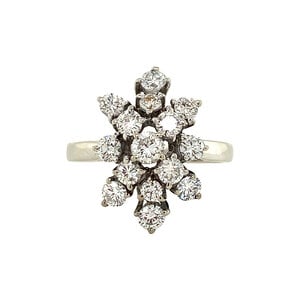 White gold ring with diamond 14 ct