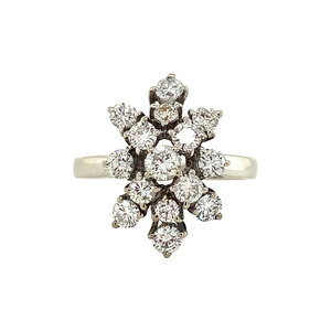 Witgouden ring met diamant 14 krt