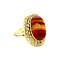 vintage Gold ring with striped agate 14 kt