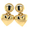vintage Gold heart earrings 18 kt