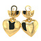 vintage Gold heart earrings 18 kt