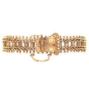 Rose gold bracelet with pearls 14 krt