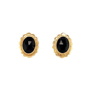Gold ear clips with garnet 14 kt