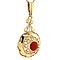 vintage Golden pendant with blood coral 14 kt