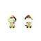 vintage Gold ear clips with ruby 14 kt