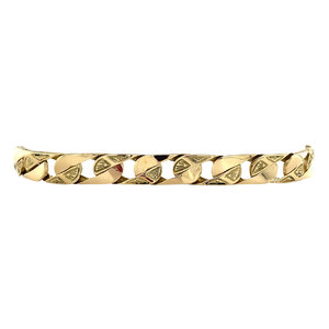 Gold flat curb bracelet 14 krt