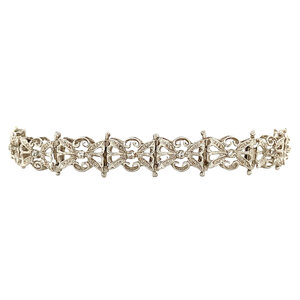 White gold bracelet with diamond 18 cm 18 kt