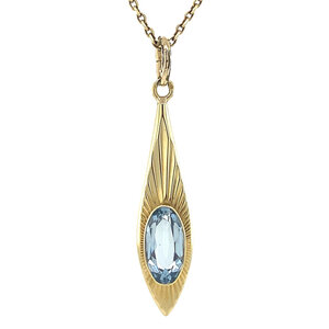 Gold pendant with spinel 14 krt