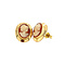 vintage Gold ear studs with cameo 18 krt