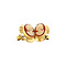 vintage Gold ear studs with cameo 18 krt
