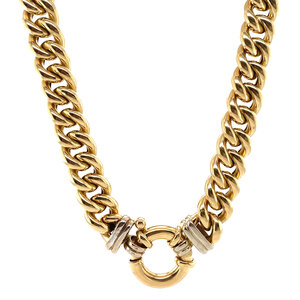 Gouden gourmet collier met siersluiting 14 krt