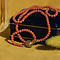 vintage Bloedkoraal collier met gouden sluiting 14 krt