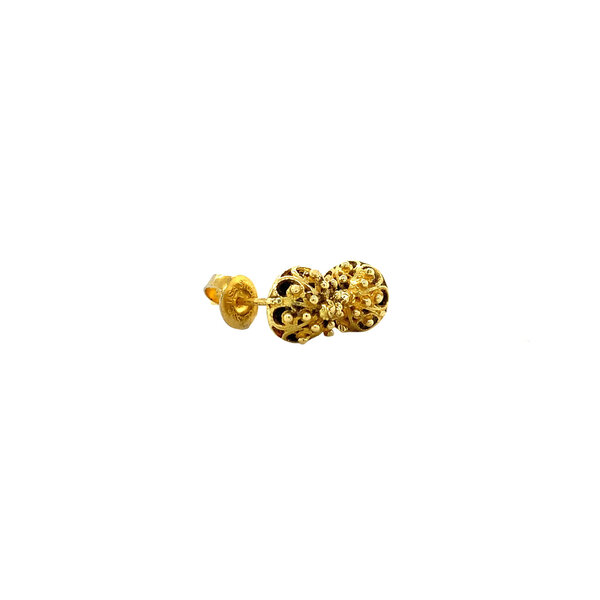 vintage Gouden fantasie oorstekers 18 krt
