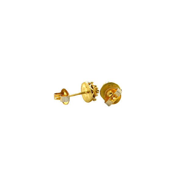 vintage Gouden fantasie oorstekers 18 krt