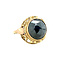 vintage Gold ring with hematite 14 kt