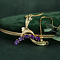 vintage Collier met diamant en amethist hanger 12 krt