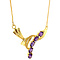 vintage Collier met diamant en amethist hanger 12 krt