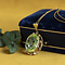 vintage Gouden hanger met groene spinel 14 krt