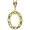 vintage Gouden hanger met groene spinel 14 krt