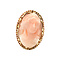 vintage Gold vintage brooch with angel skin coral 14 kt
