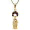 vintage Gouden vintage Maria hanger met saffier 14 krt
