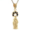 vintage Gouden vintage Maria hanger met saffier 14 krt