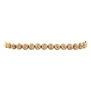 Gold tennis bracelet with diamonds 14 krt