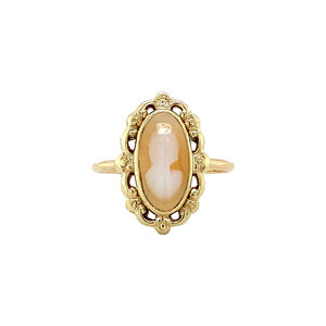 Gouden ring met camee 14 krt