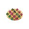 vintage Gold vintage ring with emerald and ruby 18 krt