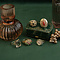 vintage Gold vintage ring with emerald and ruby 18 krt