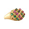 vintage Gold vintage ring with emerald and ruby 18 krt