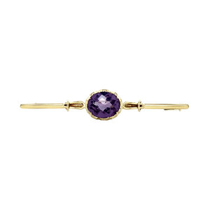 Gouden broche met saffier 14 krt