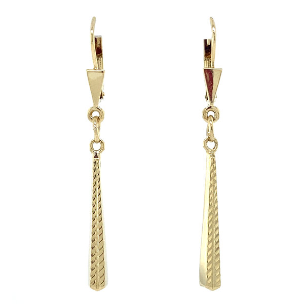 vintage Gouden fantasie oorhangers 14 krt