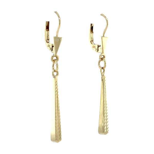 vintage Gouden fantasie oorhangers 14 krt